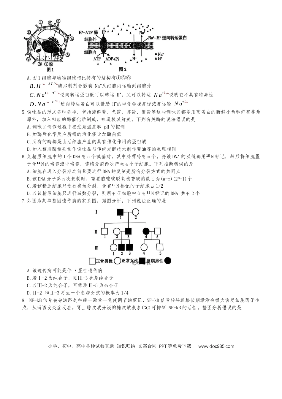 湖南省长沙市开福区湖南省长沙市第一中学2024-2025学年高三下学期3月月考生物试题(1).docx