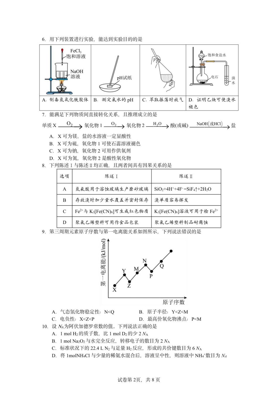 惠州市实验中学2026届高三12月阶段性检测——化学(1).pdf
