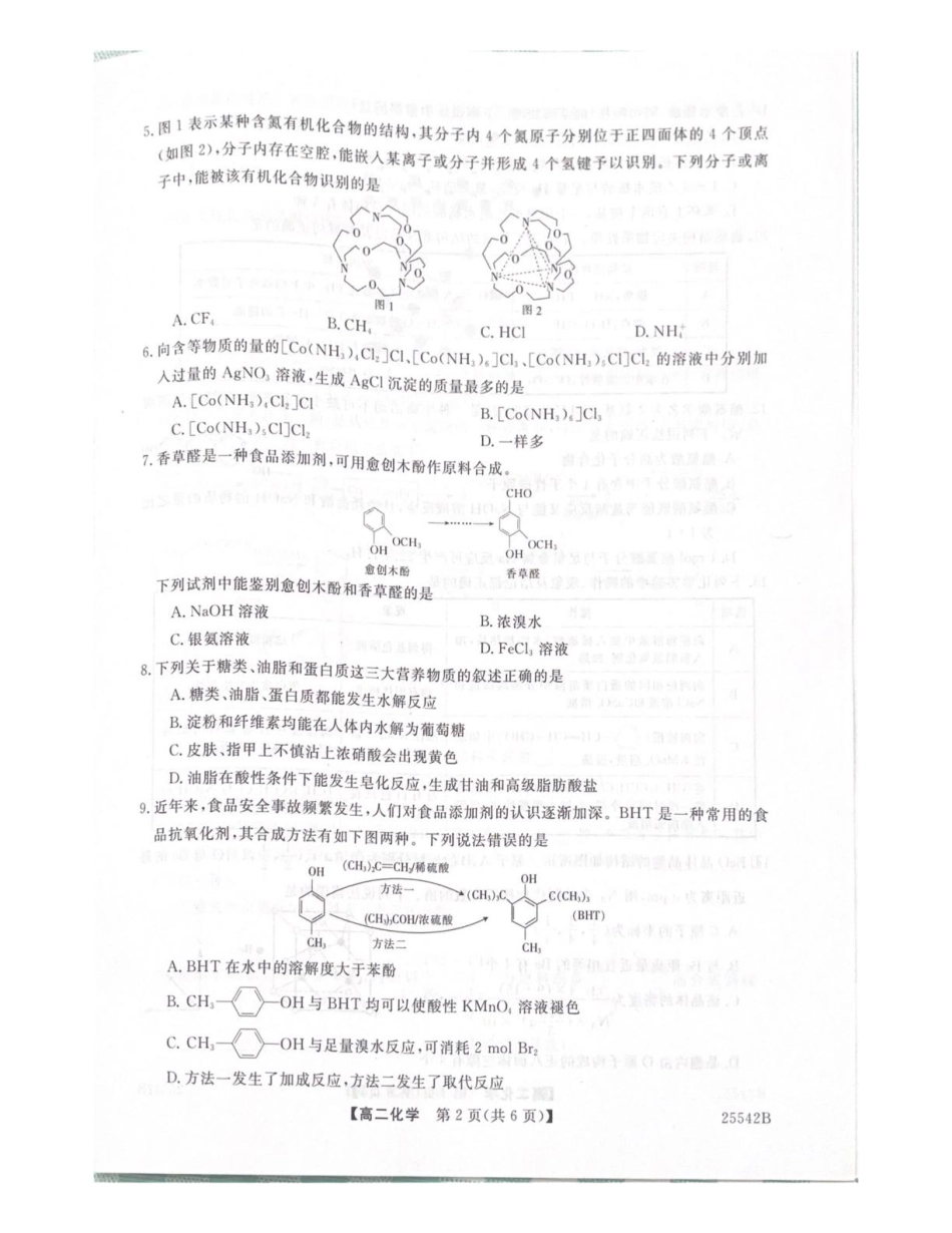 吉林省白山市五校2024-2025学年高二下学期期末联考化学试卷（含答案）(1).pdf