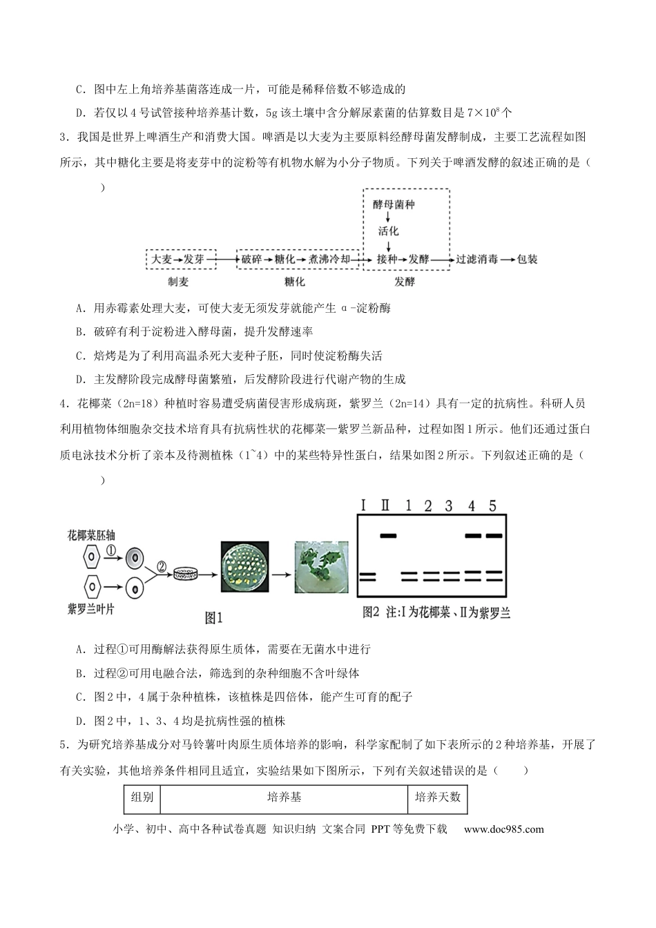 吉林省梅河口市第五中学2023--2024学年度下高二生物月考题(2).docx