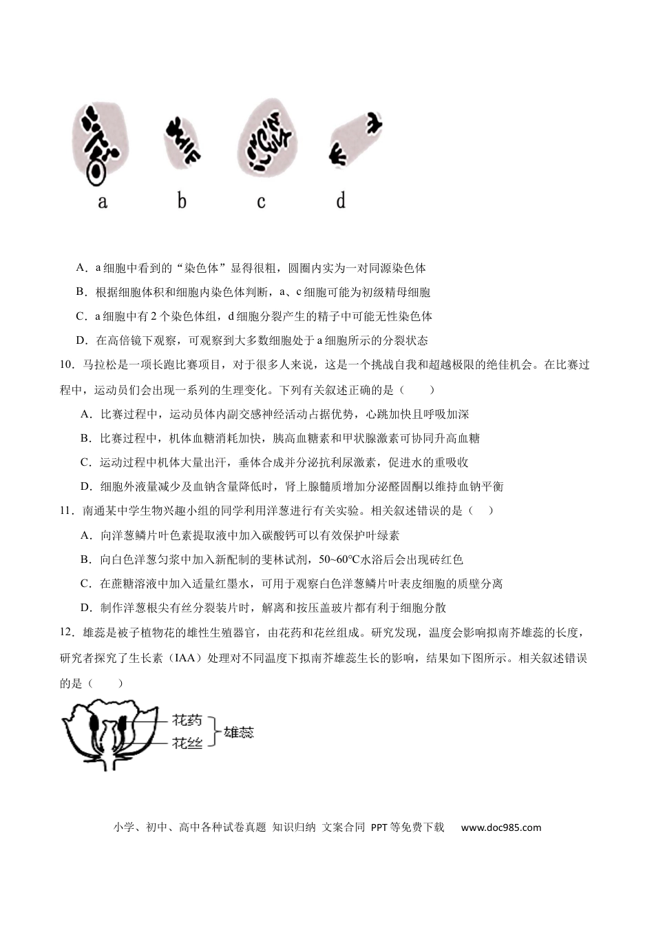 江苏省南京市第一中学2026届高三上学期10月月考生物试卷（含答案）(1).docx