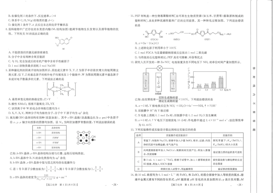 江西省2025届高三下学期3月百万大联考（金太阳25-4001C）化学(1).pdf