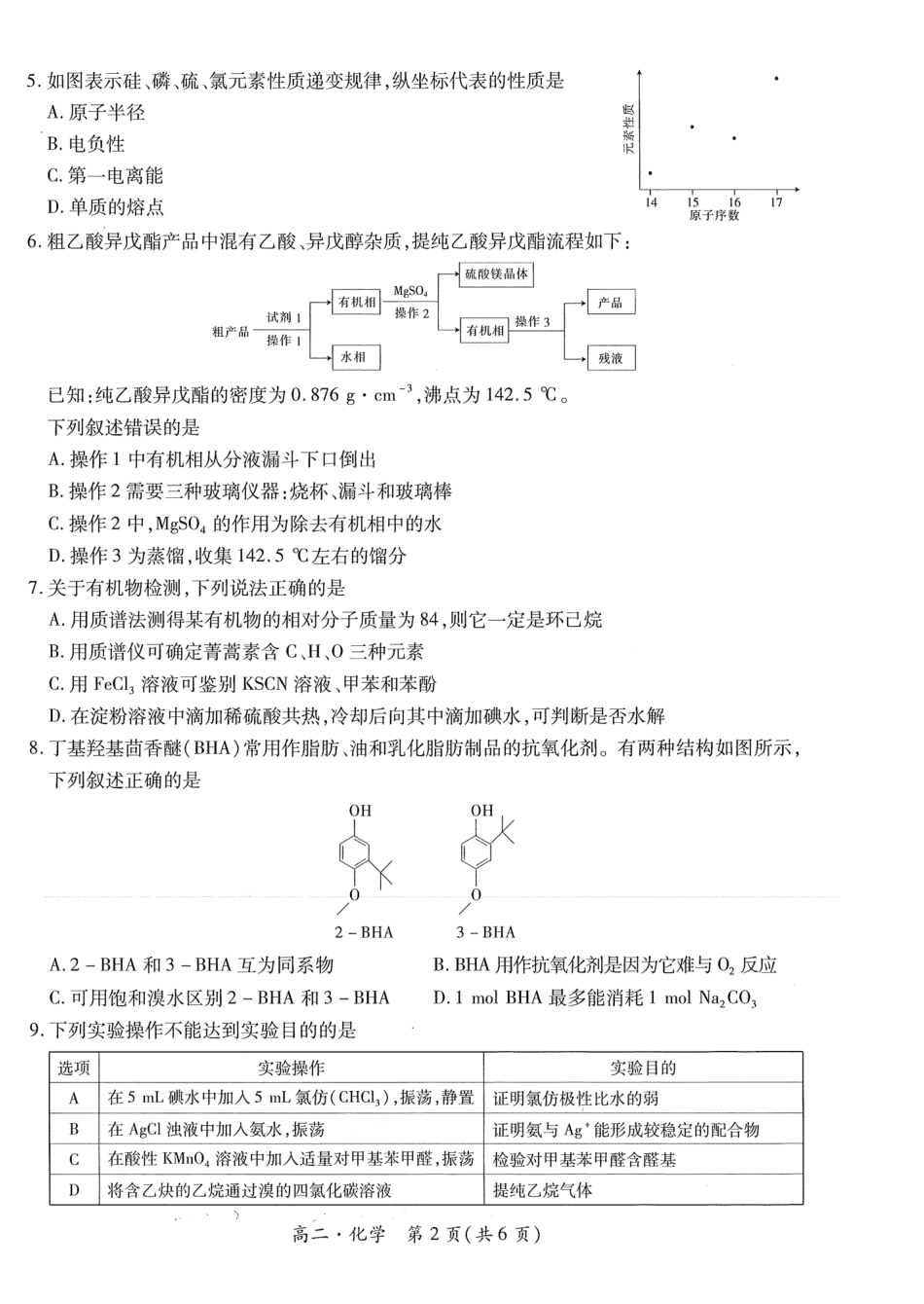 江西省智慧上进稳派联考2023-2024学年高二下学期期末调研测试 化学试题.pdf