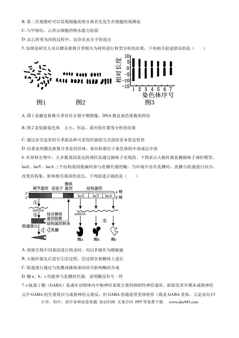精品解析：河北省石家庄市长安区石家庄市第一中学2025-2026学年高三上学期9月月考生物试题（原卷版）(1).docx