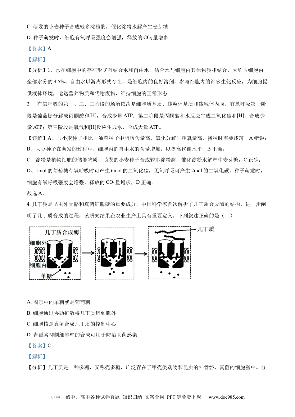 精品解析：湖北省荆州市沙市区湖北省沙市中学2023-2024学年高三下学期7月月考生物试题（解析版）(1).docx