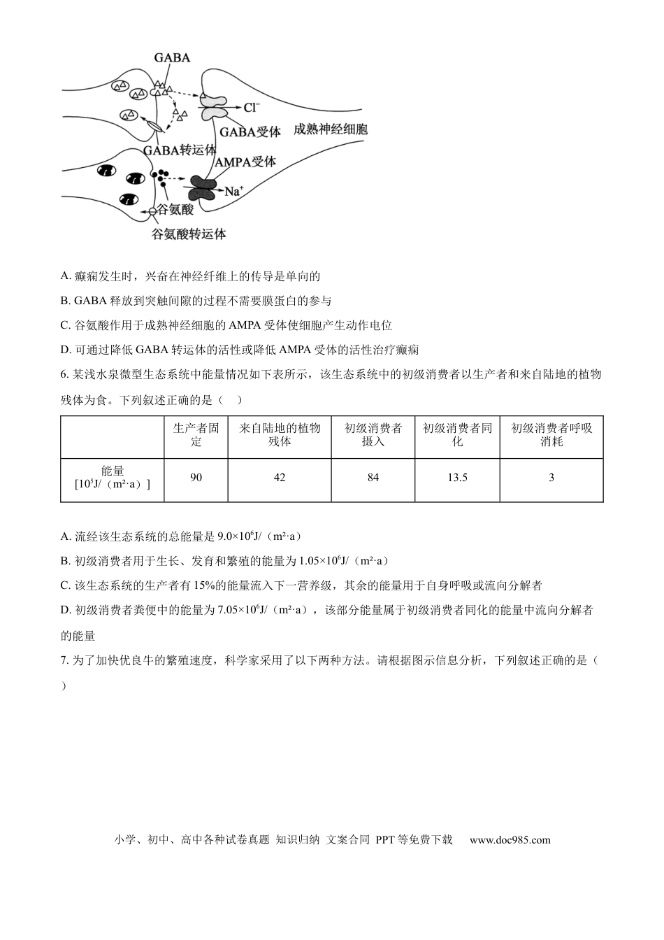 精品解析：湖南省衡阳市第一中学2025-2026学年高三下学期第一次月考生物试卷（原卷版）.docx