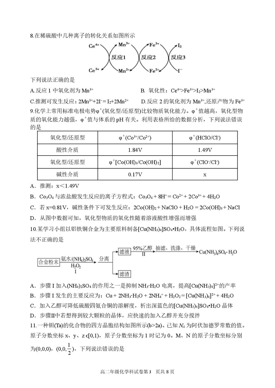 龙东十校联盟2024-2025学年高二下学期期末考试化学+答案(1).pdf