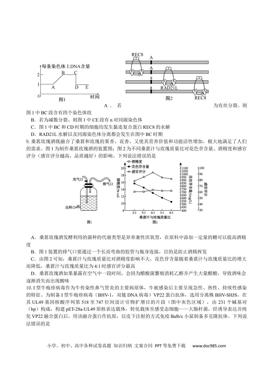 绵阳南山中学实验学校2025-2026学年高三上学期9月月考+生物(1).docx