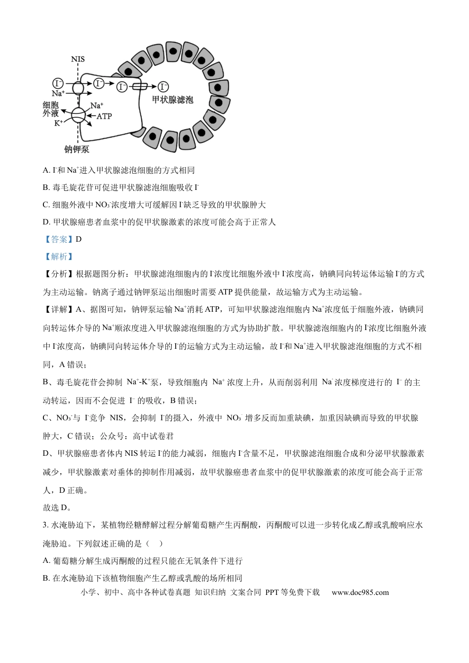 山西省太原市山西大学附属中学校2024-2025学年高三下学期3月月考生物答案.docx