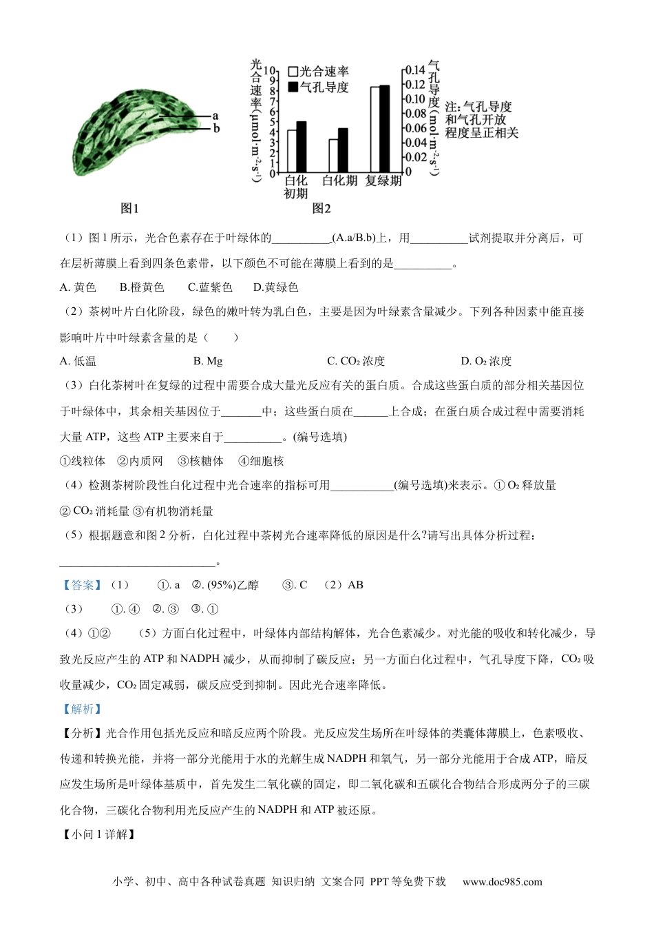上海市黄浦区敬业中学2023-2024学年高二下学期6月期末生物答案.docx