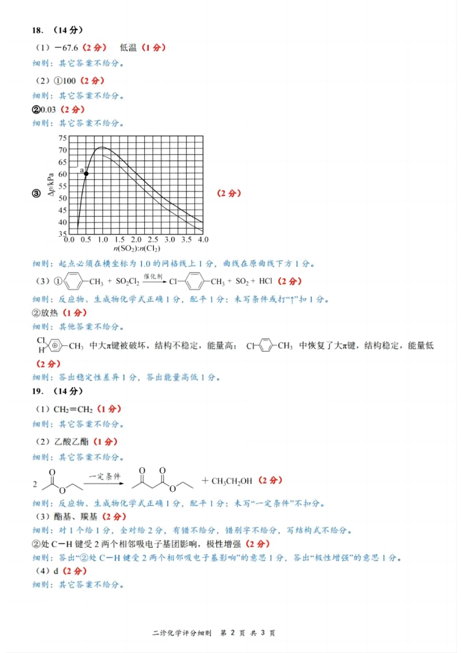 四川省乐山市，自贡市，宜宾市2025届高三第二次诊断性考试化学答案(1).pdf