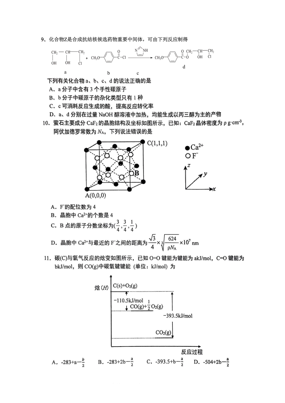 重庆实验外国语学校2025-2026学年度（上）高2026届1月期末考试（七）化学(1).pdf